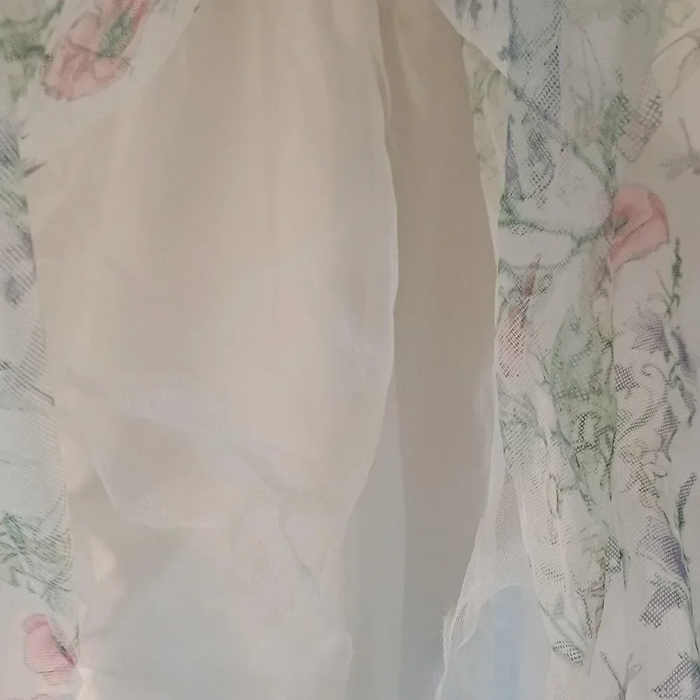 Janie and Jack/Skirt/Girls 8/Ivory/Tinker Bell Floral Tulle Disney